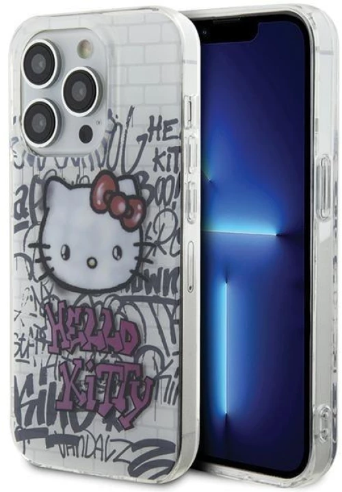 Hello Kitty IML Kitty On Bricks Graffiti case for iPhone 14 Pro - white