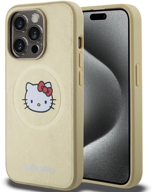 Hello Kitty Leather Kitty Head MagSafe case for iPhone 13 Pro Max - gold