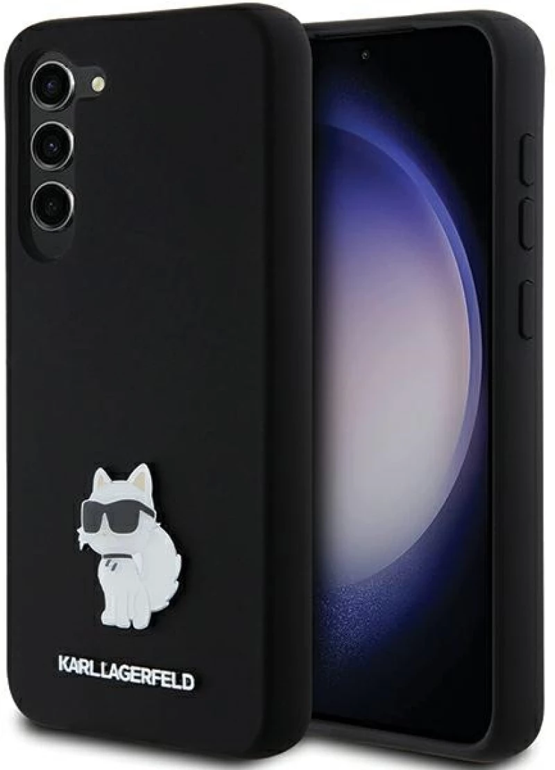 Karl Lagerfeld Silicone Choupette Metal Pin case for Samsung Galaxy S23+ - black