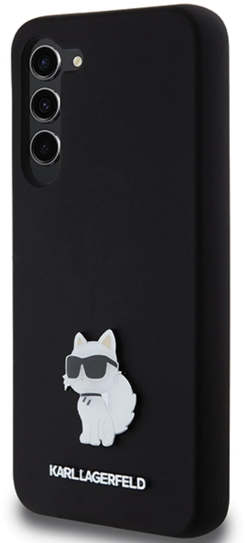 Karl Lagerfeld Silicone Choupette Metal Pin case for Samsung Galaxy S23+ - black