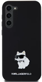 Karl Lagerfeld Silicone Choupette Metal Pin case for Samsung Galaxy S23+ - black
