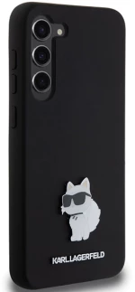 Karl Lagerfeld Silicone Choupette Metal Pin case for Samsung Galaxy S23+ - black