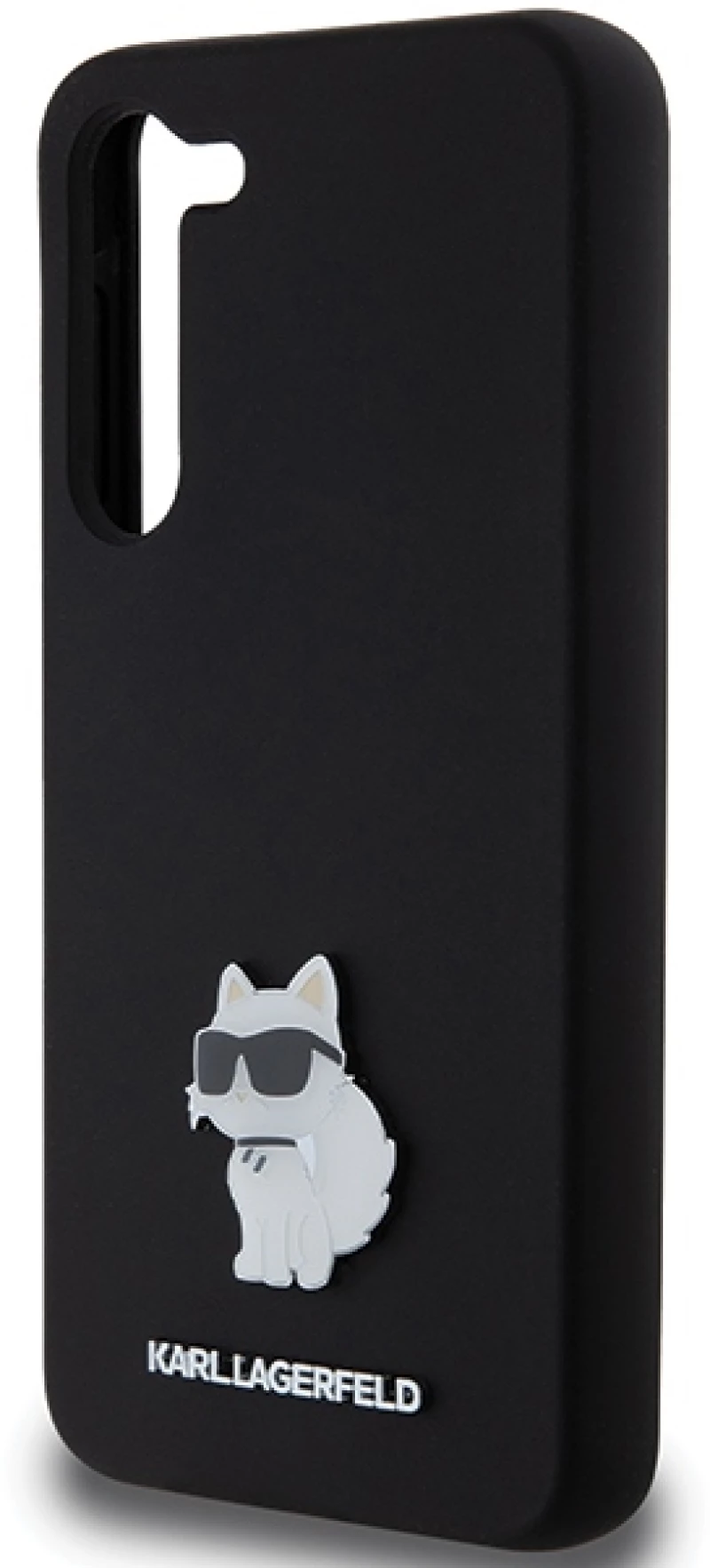 Karl Lagerfeld Silicone Choupette Metal Pin case for Samsung Galaxy S23+ - black