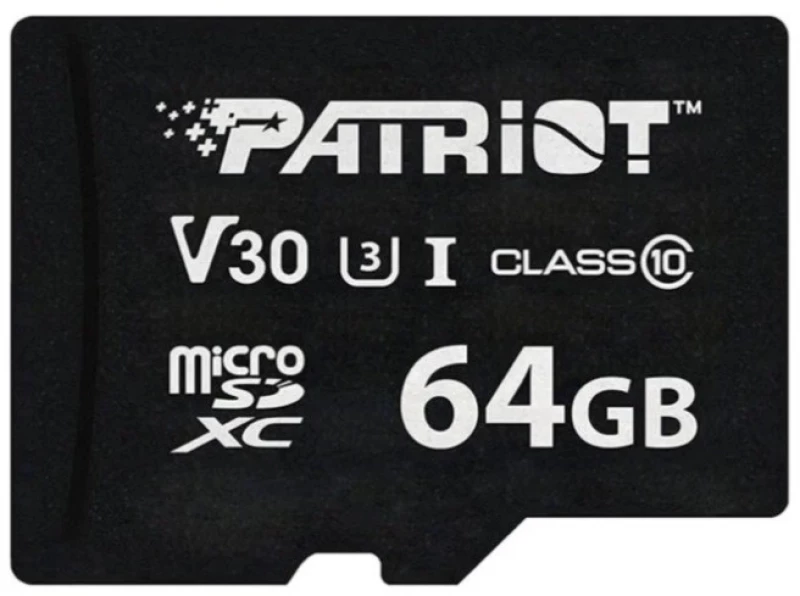 Patriot VX Series 64GB MicroSDXC V30 Class 10 UHS-I U3 4K UHD Memory Card PSF64GVX31MCX