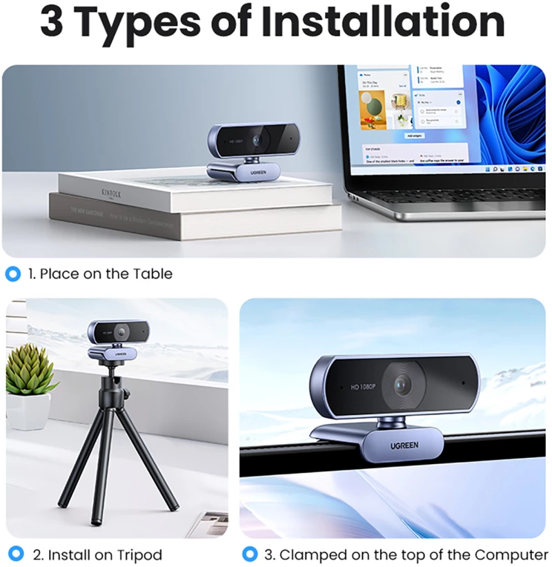 Ugreen CM678 USB HD webcam - gray