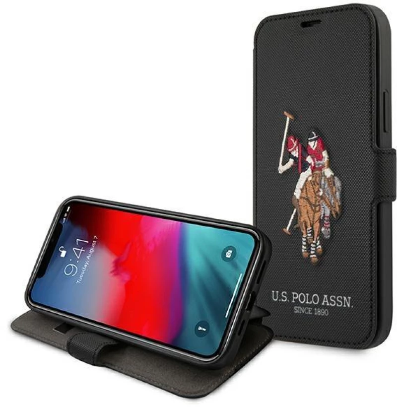 US Polo USFLBKP12LPUGFLBK iPhone 12 Pro Max 6.7 black / black book Polo Embroidery Collection