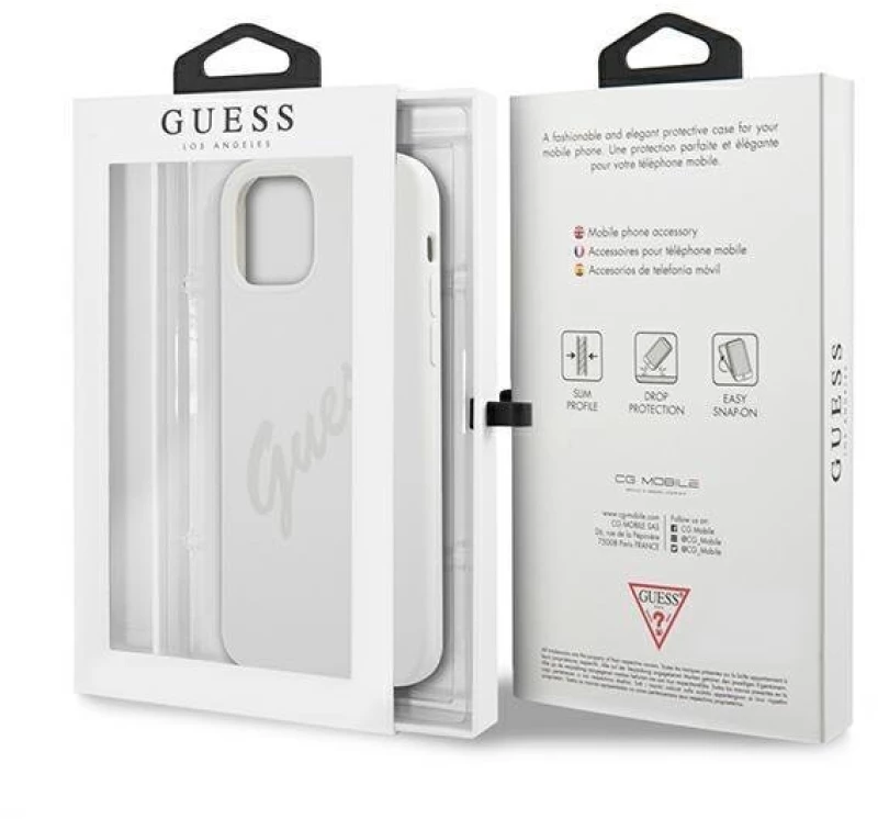Guess GUHCP12SLSVSCR iPhone 12 mini 5.4 cream / cream hardcase Script Vintage