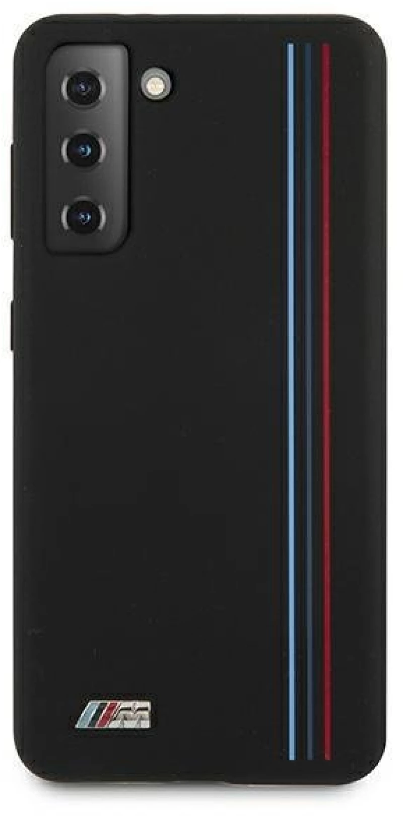 Case BMW BMHCS21MSIVTBK S21 + G996 black / black Silicone Stripes M Collection