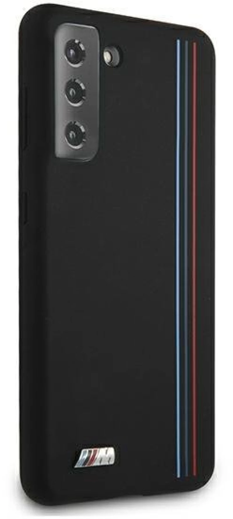 Case BMW BMHCS21MSIVTBK S21 + G996 black / black Silicone Stripes M Collection