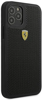 Ferrari FESPEHCP12LBK iPhone 12 Pro Max 6,7" black hardcase On Track Perforated