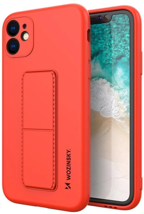 Wozinsky Kickstand Case silicone case with stand for iPhone 11 Pro Max red