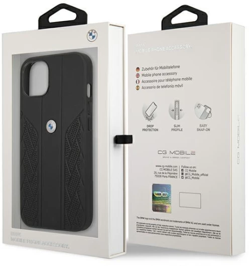 Case BMW BMHCP13SRSPPK iPhone 13 mini 5,4 black / black hardcase Leather Curve Perforate