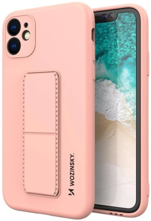 Wozinsky Kickstand Case Silicone Stand Cover for Samsung Galaxy A72 4G Pink