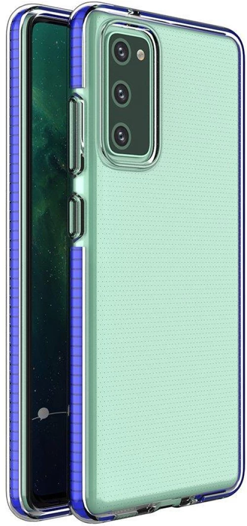 Spring Case clear TPU gel protective cover with colorful frame for Samsung Galaxy A72 4G dark blue