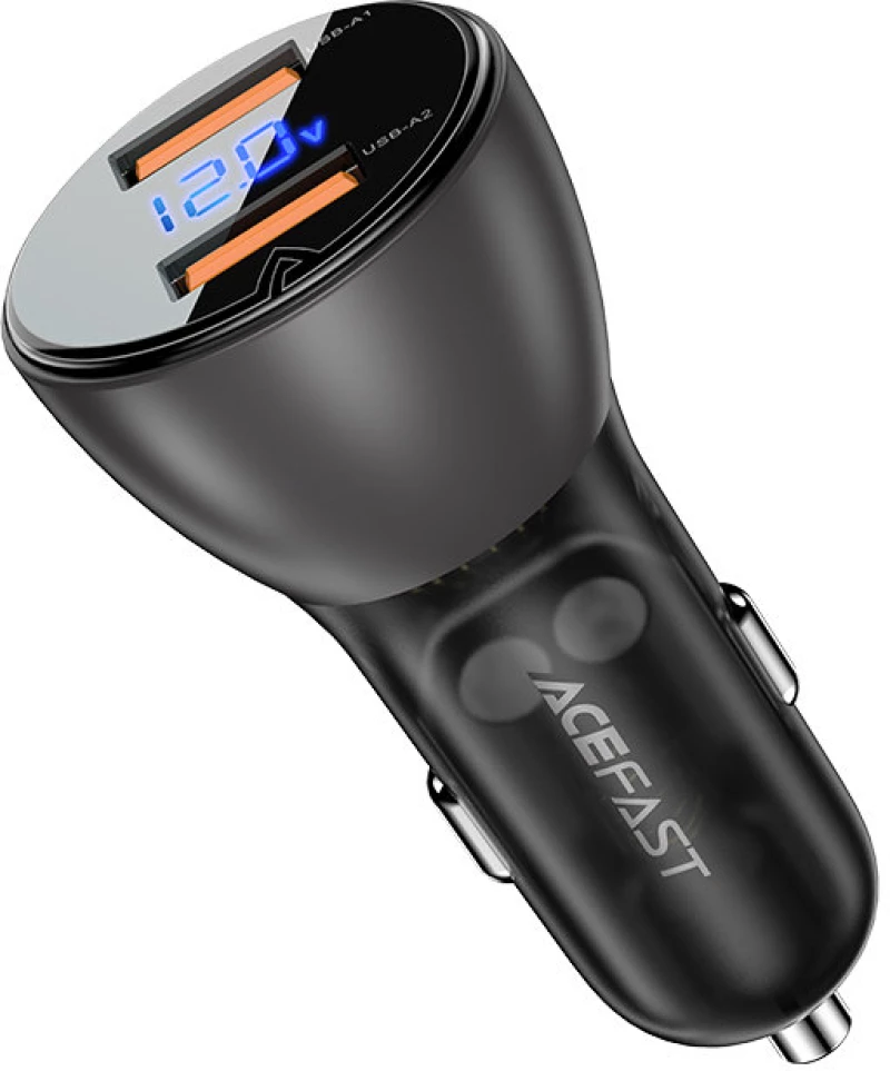 Acefast car charger 45W 2x USB, QC3.0, AFC, FCP, SCP black (B7 black)