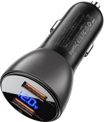 Acefast car charger 45W 2x USB, QC3.0, AFC, FCP, SCP black (B7 black)