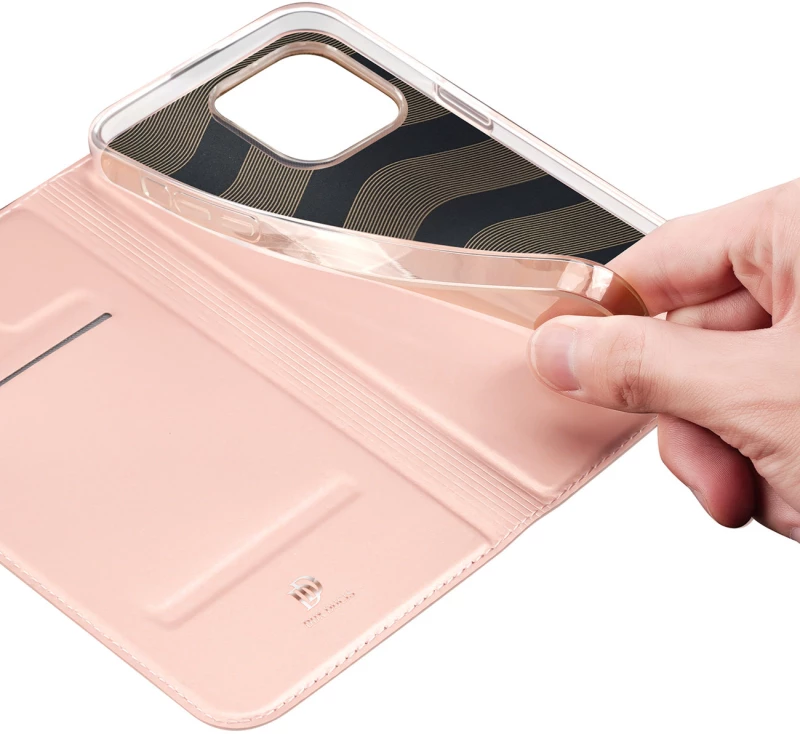 Dux Ducis Skin Pro holster cover flip cover for iPhone 14 Pro pink