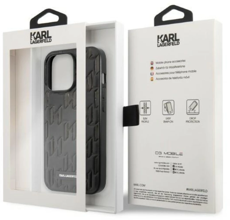 Karl Lagerfeld KLHCP13XMNMP1K iPhone 13 Pro Max 6,7" hardcase czarny/black Monogram Plaque