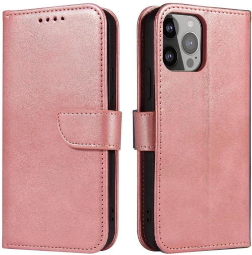 Magnet Case case for iPhone 14 Pro Max flip cover wallet stand pink