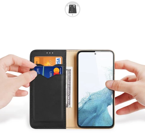 Dux Ducis Hivo case Samsung Galaxy S23+ flip case wallet stand RFID blocker black