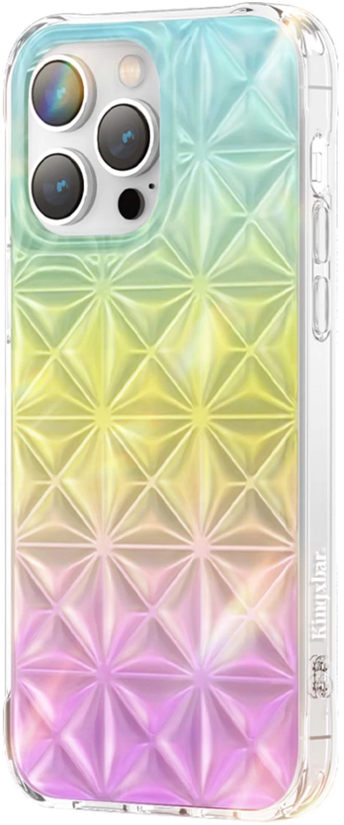 Kingxbar Miya Series case for iPhone 14 Pro Max cover back cover rainbow