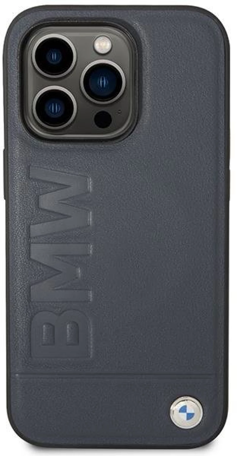 Case BMW BMHMP14XSLLNA iPhone 14 Pro Max 6.7" navy/navy hardcase Leather Hot Stamp MagSafe