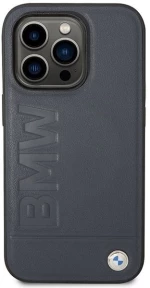 Case BMW BMHMP14XSLLNA iPhone 14 Pro Max 6.7" navy/navy hardcase Leather Hot Stamp MagSafe