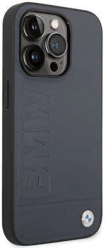 Case BMW BMHMP14XSLLNA iPhone 14 Pro Max 6.7" navy/navy hardcase Leather Hot Stamp MagSafe