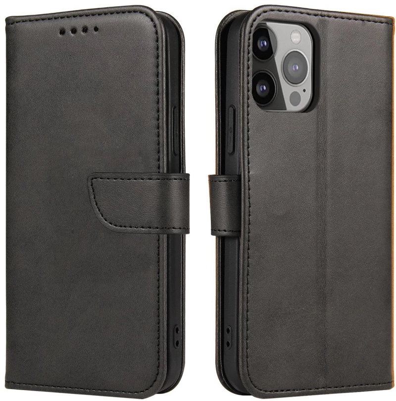 Magnet Case Cover for Xiaomi Redmi Note 12 5G / Poco X5 5G Cover with Flip Wallet Stand Black