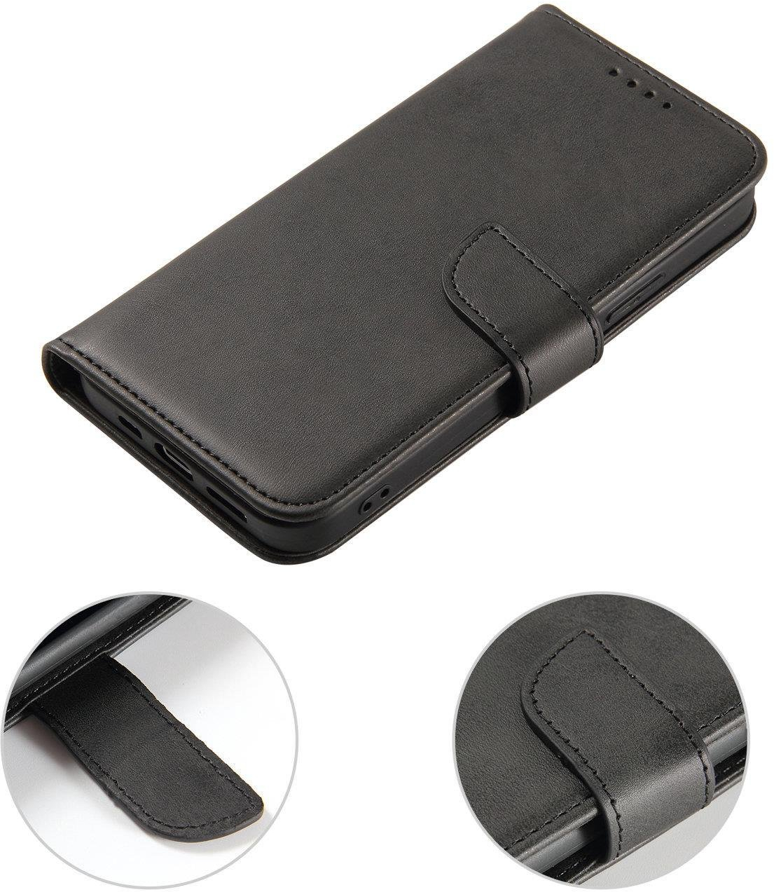 Magnet Case Cover for Xiaomi Redmi Note 12 5G / Poco X5 5G Cover with Flip Wallet Stand Black