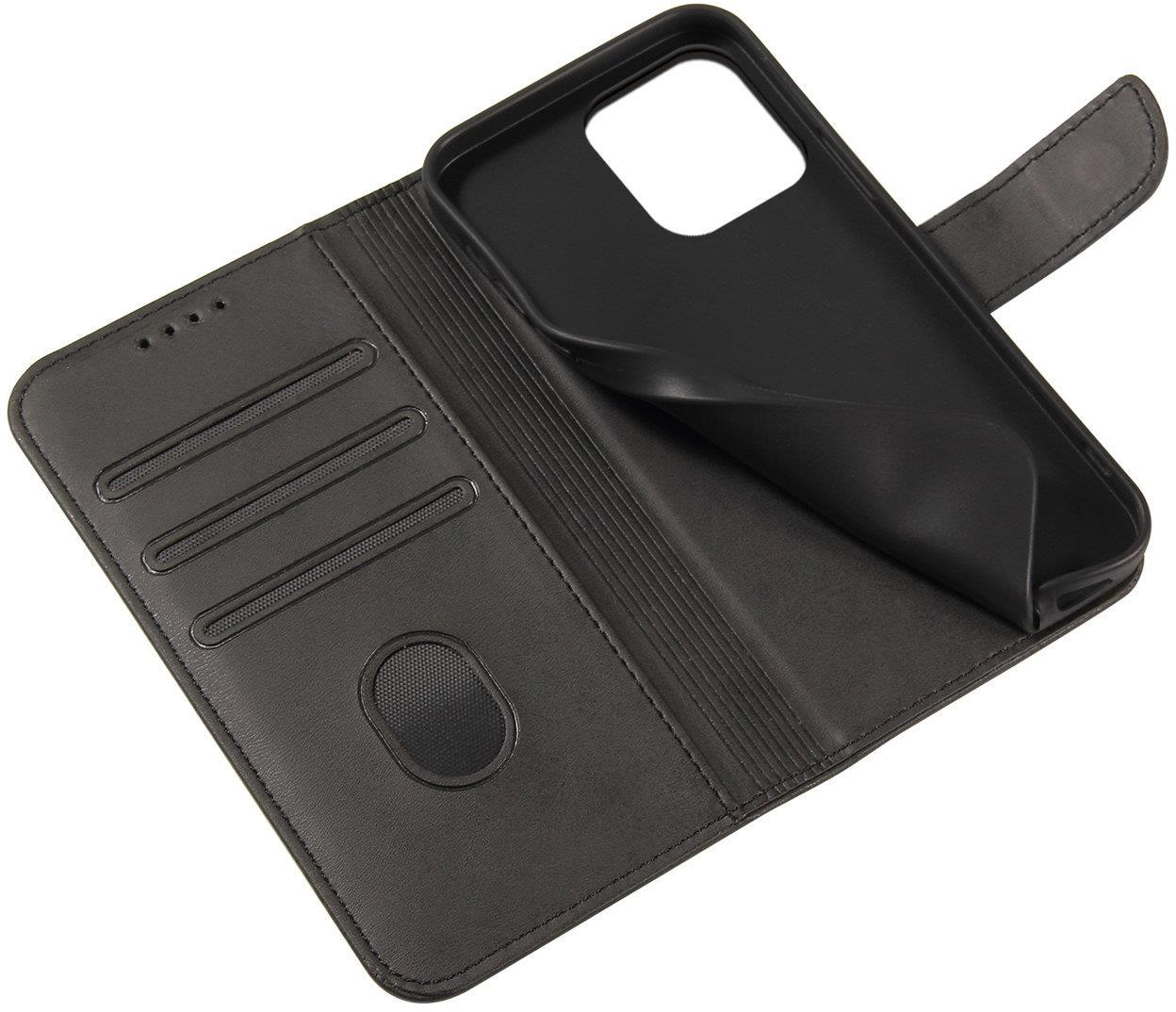 Magnet Case Cover for Xiaomi Redmi Note 12 5G / Poco X5 5G Cover with Flip Wallet Stand Black