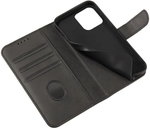 Magnet Case Cover for Xiaomi Redmi Note 12 5G / Poco X5 5G Cover with Flip Wallet Stand Black