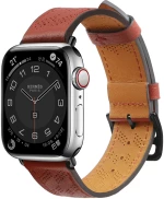 Strap Leather Leather strap for Apple Watch SE, 8, 7, 6, 5, 4, 3, 2, 1 (41, 40, 38 mm) band bracelet red