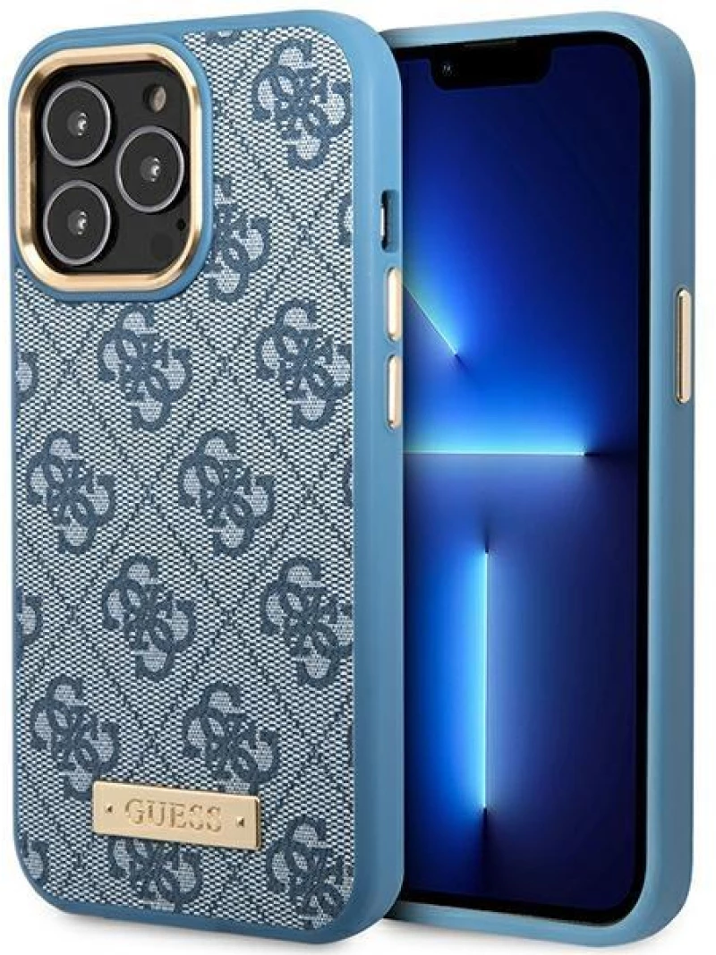 Guess GUHMP14LU4GPRB iPhone 14 Pro 6.1" blue/blue hard case 4G Logo Plate MagSafe
