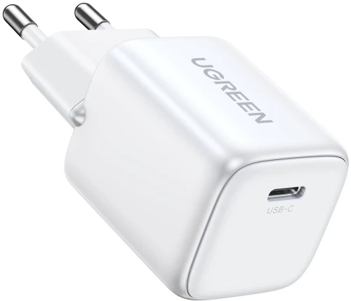 GaN USB C 30W PD Ugreen Nexode Mini fast charger - white