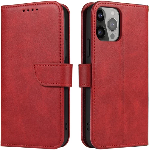 Wallet Case with Stand for iPhone 15 Pro Magnet Case - Red