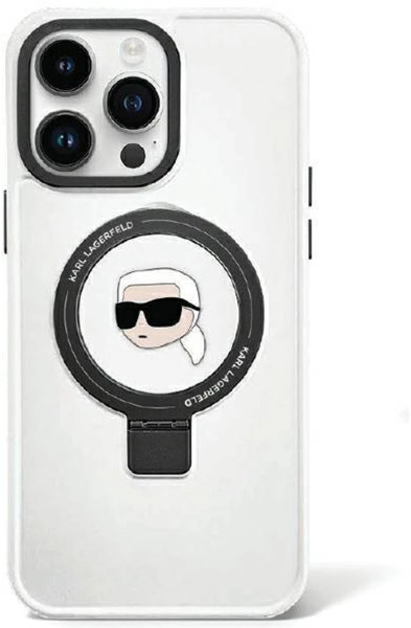 Karl Lagerfeld KLHMP15SHMRSKHH iPhone 15 6.1" white/white hardcase Ring Stand Karl Head MagSafe