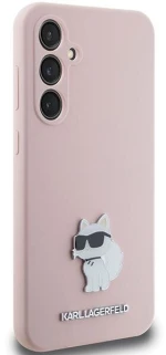 Karl Lagerfeld Silicone Choupette Metal Pin case for Samsung Galaxy S23 FE - pink