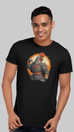 Karate rooster t-shirt - BLACK