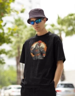 Karate rooster t-shirt - BLACK