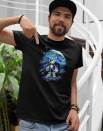 Space sonic t-shirt - BLACK