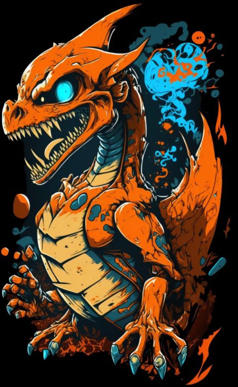 Zombie Charizard παιδικό φούτερ - BLACK