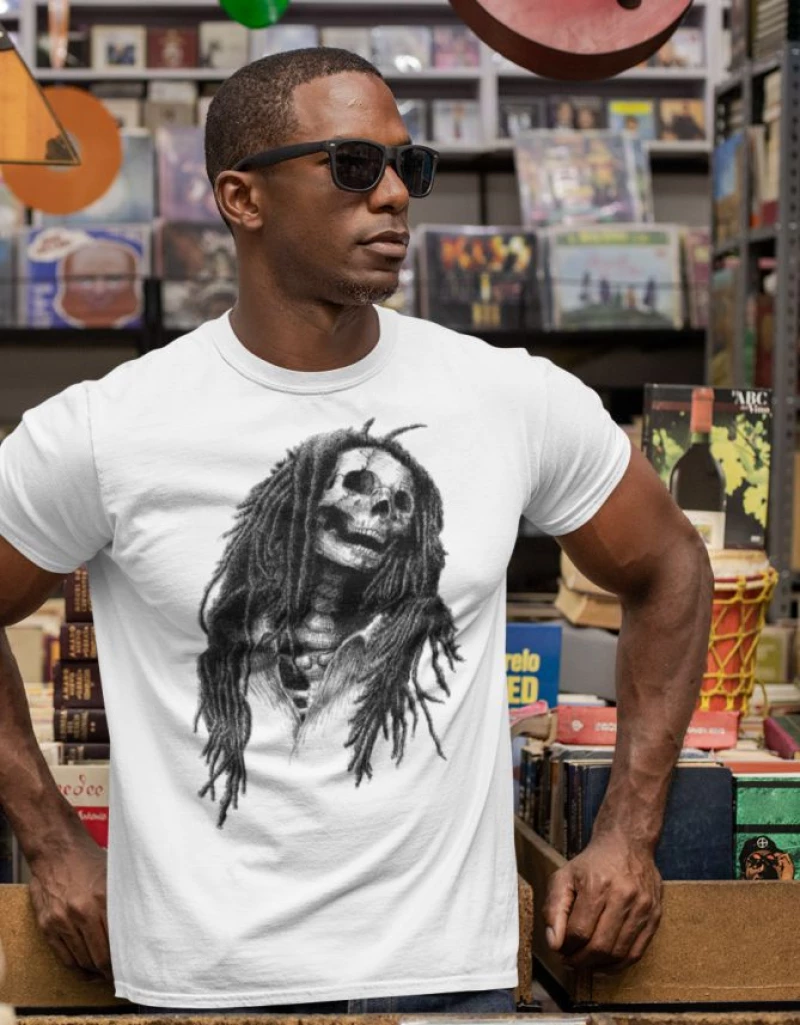 Skull Bob Marley T-shirt - RED