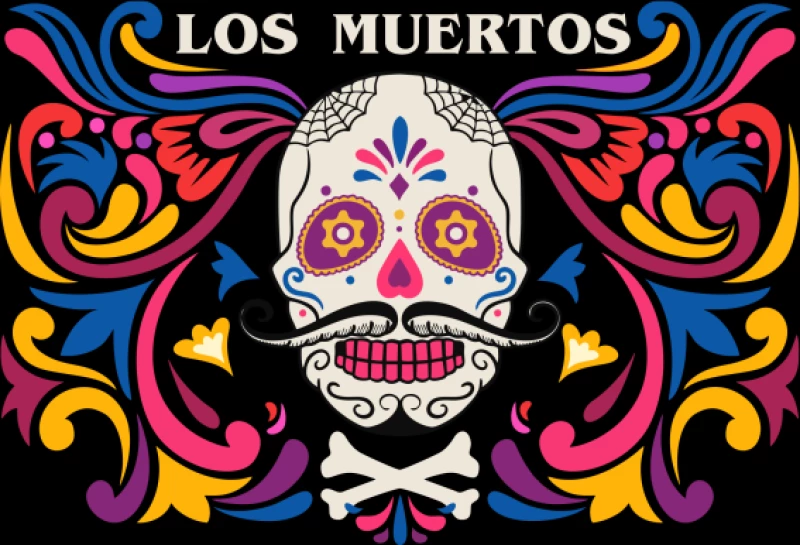 Los Muertos T-shirt - BLACK
