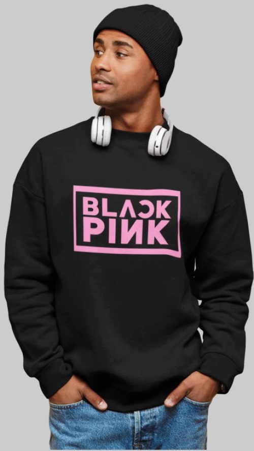 Black Pink Logo Φούτερ - BLACK