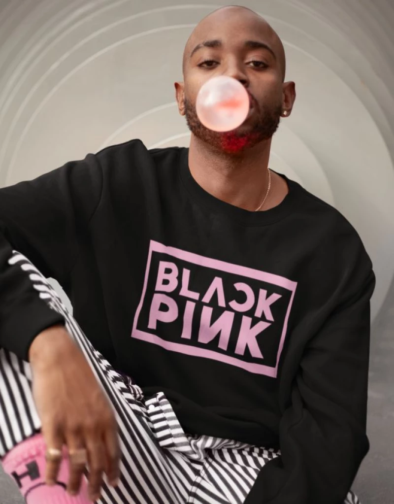 Black Pink Logo Φούτερ - BLACK