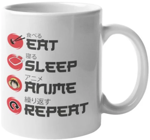 Κούπα Eat Sleep Anime Repeat