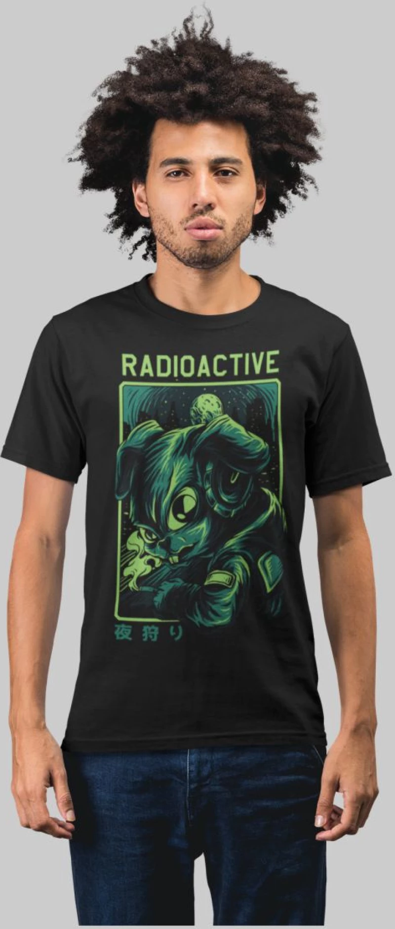 Radioactive Mutant Rabbit T-Shirt - BLACK