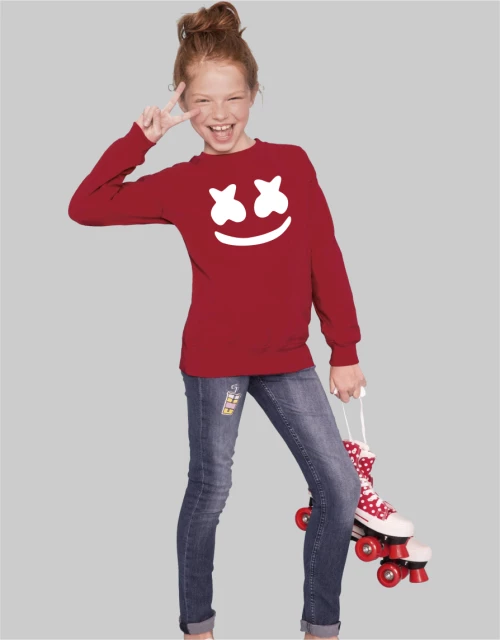 Marshmello dj KIDS SWEATSHIRT - RED