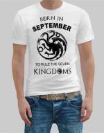 Born in September T-shirt - WHITE